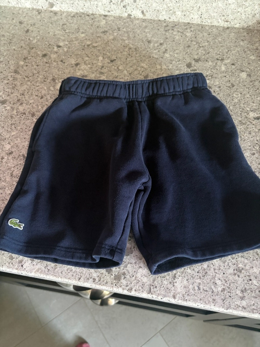 Lacoste Navy Blue Cotton Logo Shorts